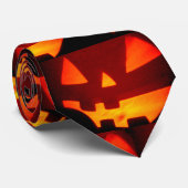 Realistischer Jack-O-Lantern Halloween Krawatte (Gerollt)