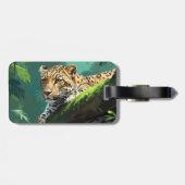 Realistischer Leopard im Dschungel Gepäckanhänger (Rückseite horizontal)