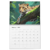 Realistischer Leopard im Dschungel Kalender (Feb 2027)