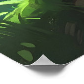 Realistischer Leopard im Dschungel Poster (Ecke)