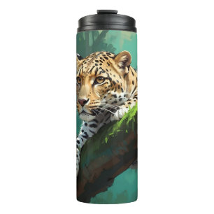 Realistischer Leopard im Dschungel Thermosbecher