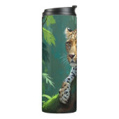 Realistischer Leopard im Dschungel Thermosbecher (Nach links gedreht)