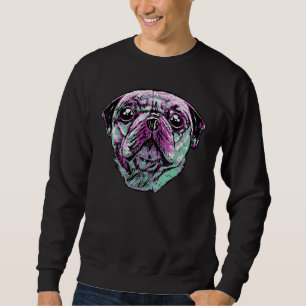 Realistischer Mops Hunde Liebe Niedlich Mops Face Sweatshirt