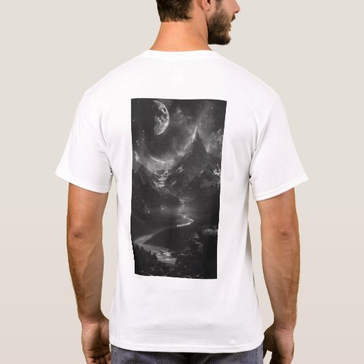 Realistischer Mountain View Wilderness T - Shirt (Rückseite)