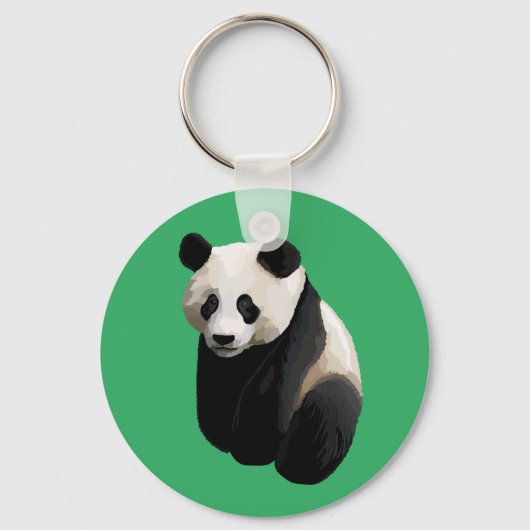 Realistischer Panda Green Schlüsselanhänger (Vorderseite)