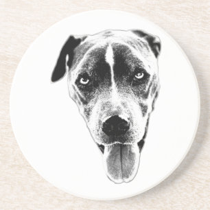 Realistischer Pit Mix Portrait Untersetzer