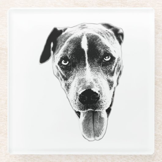 Realistischer Pit Mix Portrait Untersetzer (Vorderseite)