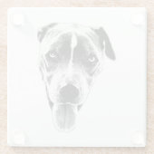Realistischer Pit Mix Portrait Untersetzer (Rückseite)