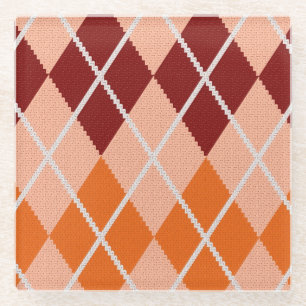 Realistischer Rauten-Stoff Glasuntersetzer