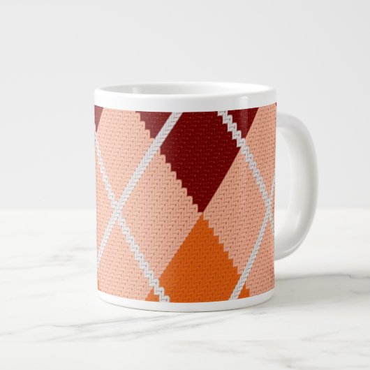 Realistischer Rauten-Stoff Jumbo-Tasse (Vorderseite Rechts)