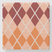 Realistischer Rauten-Stoff Steinuntersetzer (Vorderseite)