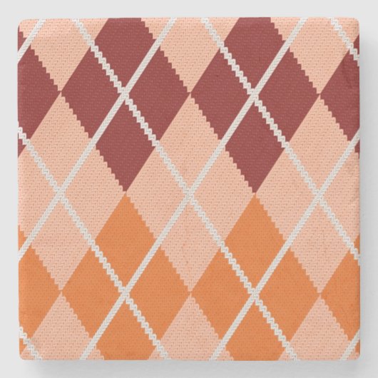 Realistischer Rauten-Stoff Steinuntersetzer (Vorderseite)