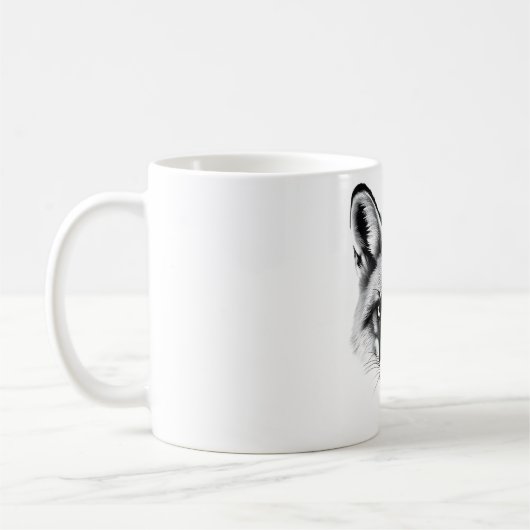 Realistischer Red Fox Head T - Shirt Kaffeetasse (Links)