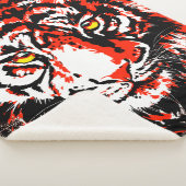 Realistischer Red Tiger Head Sherpa Blanket Sherpadecke (3/4)