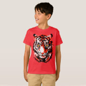 Realistischer Red Tiger Head T - Shirt für Kinder (Vorne ganz)