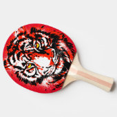 Realistischer Red Tiger Head - Tiger Ping Pong Pad Tischtennis Schläger (Seitenansicht)