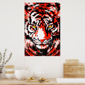Realistischer Red Tiger Head - Tiger Poster (Küche)