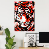 Realistischer Red Tiger Head - Tiger Poster (Heimbüro)