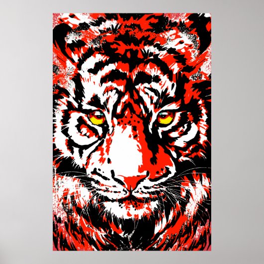 Realistischer Red Tiger Head - Tiger Poster (Vorne)