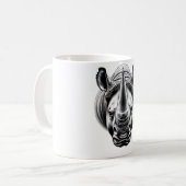 Realistischer Rhino Head T - Shirt Kaffeetasse (Vorderseite Links)