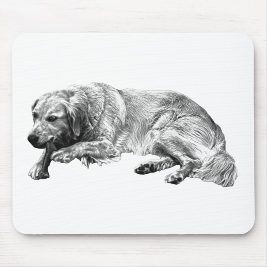 Realistischer ruhender Hund Mousepad (Vorne)
