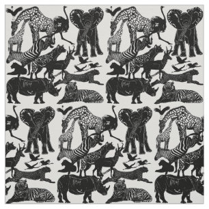Realistischer Safari-afrikanischer Tierart Stoff