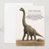 Realistischer Sauropode-Dinosaurier mit Fossilien Einladung (Vorne/Hinten)