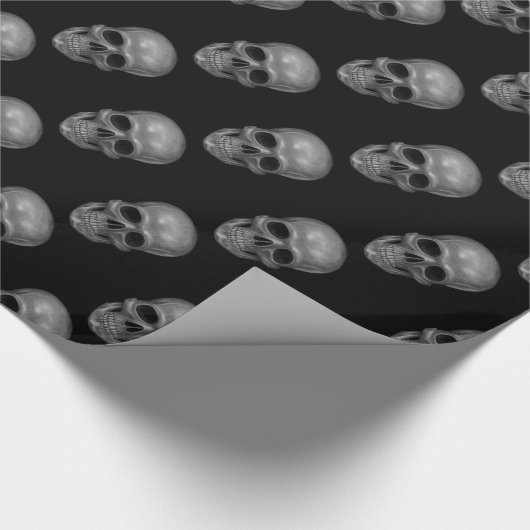 Realistischer Schädel Geschenkpapier (Ecke)