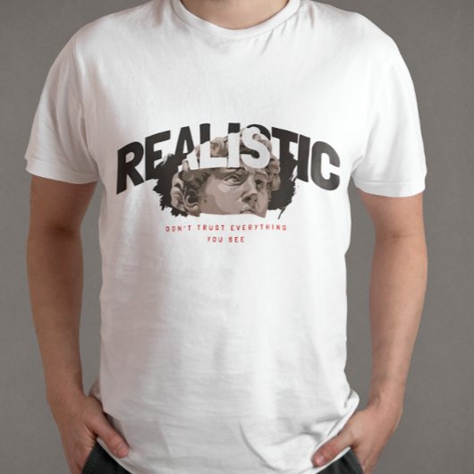 Realistischer Slogan mit antikem Statuenkopf T-Shirt