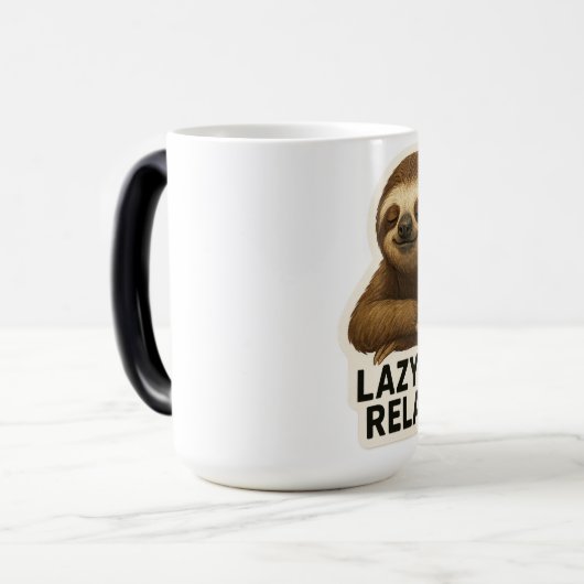Realistischer Sloth-Sticker Verwandlungstasse (Vorderseite Links)