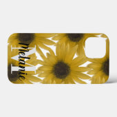Realistischer Sonnenblumengarten Custom Monogram C Case-Mate iPhone Hülle (Rückseite (Horizontal))