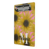 Realistischer Sonnenblumengarten Custom Monogram P Mini Klemmbrett (Gewinkelt2)