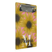 Realistischer Sonnenblumengarten Custom Monogram P Mini Klemmbrett (Schrägansicht)