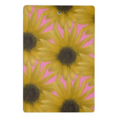 Realistischer Sonnenblumengarten Custom Monogram P Mini Klemmbrett (Rückseite)