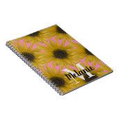 Realistischer Sonnenblumengarten Custom Monogram P Notizblock (Rechte Seite)