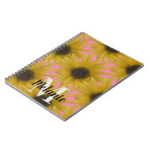 Realistischer Sonnenblumengarten mit individuellem Notizblock (Linke Seite)