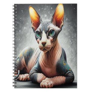 Realistischer Sphynx-Katze, sphynx-haarloser Katze Notizblock