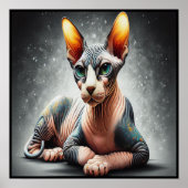 Realistischer Sphynx-Katze, sphynx-haarloser Katze Poster (Vorne)