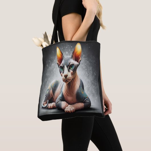 Realistischer Sphynx-Katze, sphynx-haarloser Katze Tasche (Von Nahem)