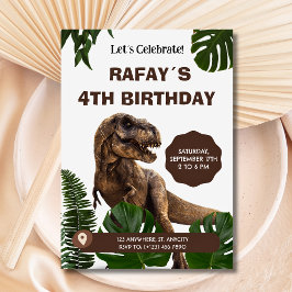 Realistischer T-Rex-Dinosaurier zum Geburtstag Einladung