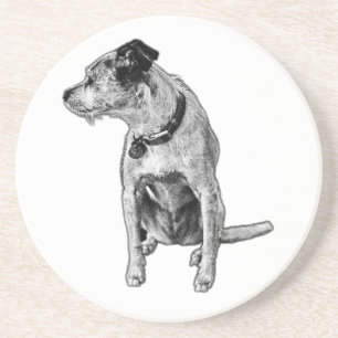 Realistischer Terrier Mix Sitting Untersetzer
