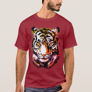 Realistischer Tiger - Cooler Tiger Kopf Zeichnend T-Shirt