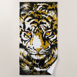 Realistischer Tiger - Cooler Tigerkopf Zeichne Str Strandtuch