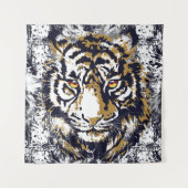 Realistischer Tiger - Cooler Tigerkopf Zeichnend B Wandteppich (Vorderseite)