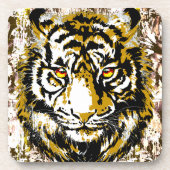 Realistischer Tiger - Cooler Tigerkopf Zeichnend U Getränkeuntersetzer (Vorderseite)