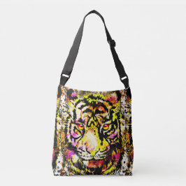 Realistischer Tiger - Gelber Tiger Kopf Zeichnend Tragetaschen Mit Langen Trägern