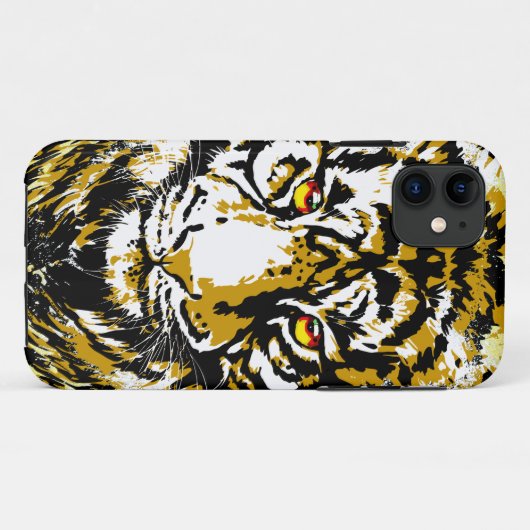 Realistischer Tiger iPhone Case - Tiger Head Zeich (Rückseite (Horizontal))