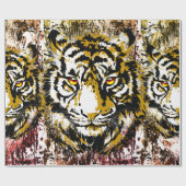 Realistischer Tiger - Tiger-Umschlagpapier Geschenkpapier (Flach)