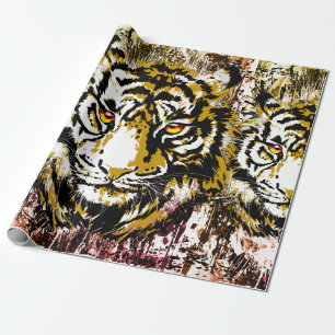 Realistischer Tiger - Tiger-Umschlagpapier Geschenkpapier