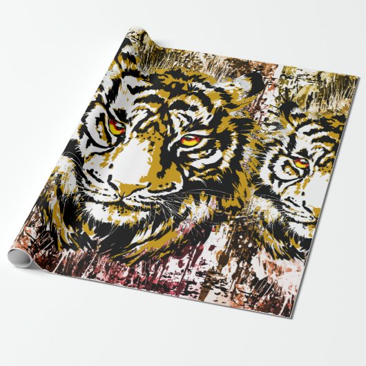 Realistischer Tiger - Tiger-Umschlagpapier Geschenkpapier (Ungerollt)